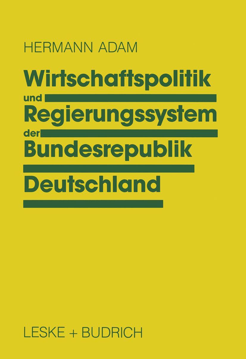 Vorderes Coverbild Wirtschaftspolitik und Regierungssystem der Bundesrepublik Deutschland