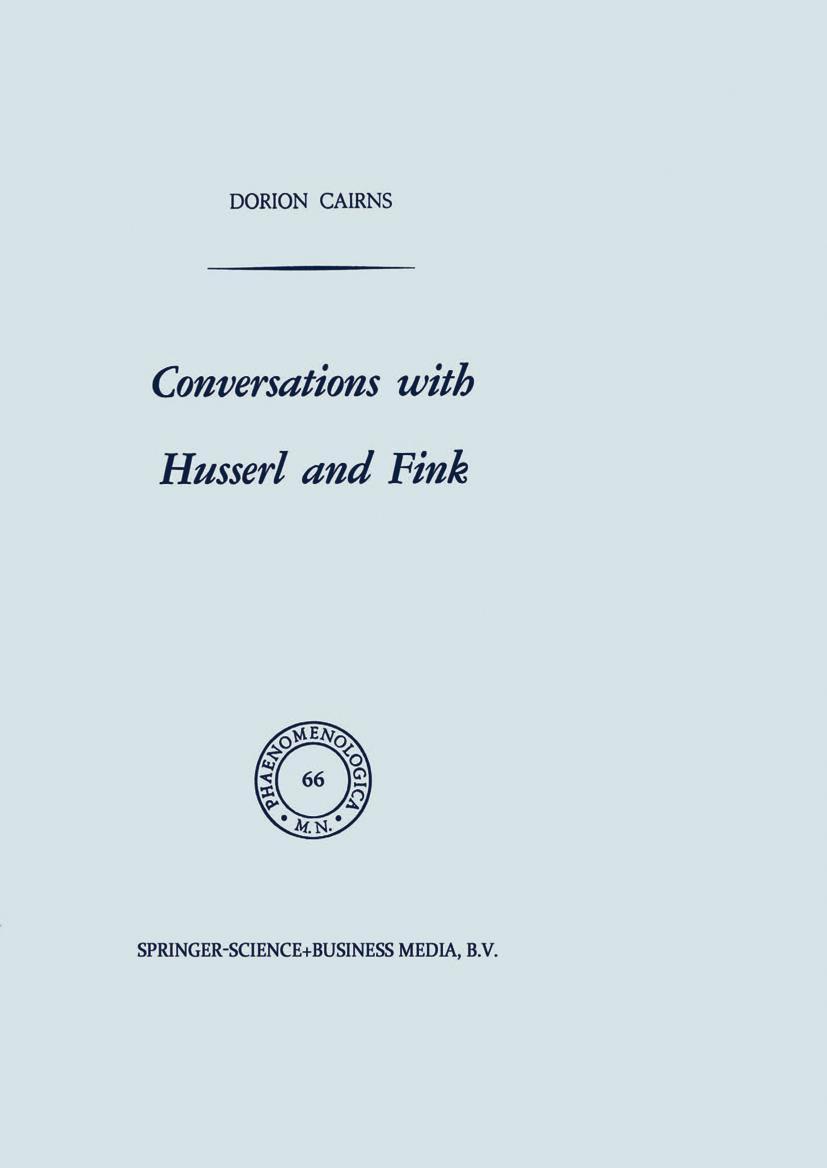 Vorderes Coverbild Conversations with Husserl and Fink
