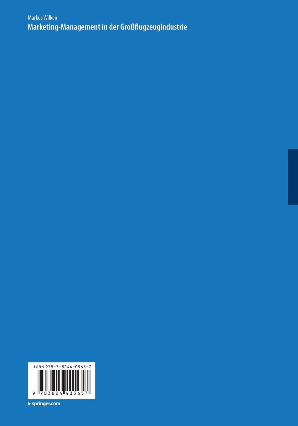 Rückseitencover Marketing-Management in der Großflugzeugindustrie