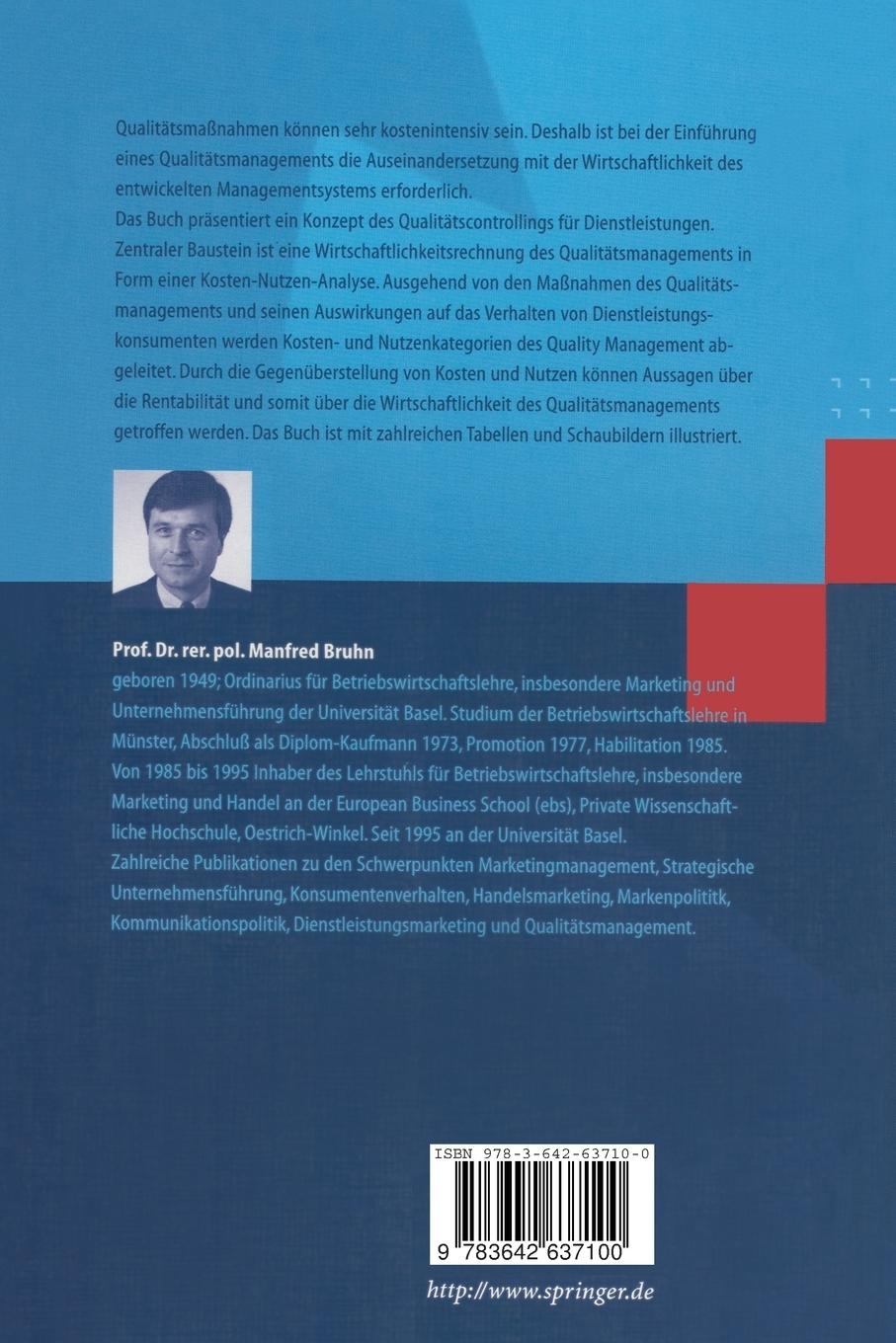 Rückseitencover Wirtschaftlichkeit des Qualitätsmanagements