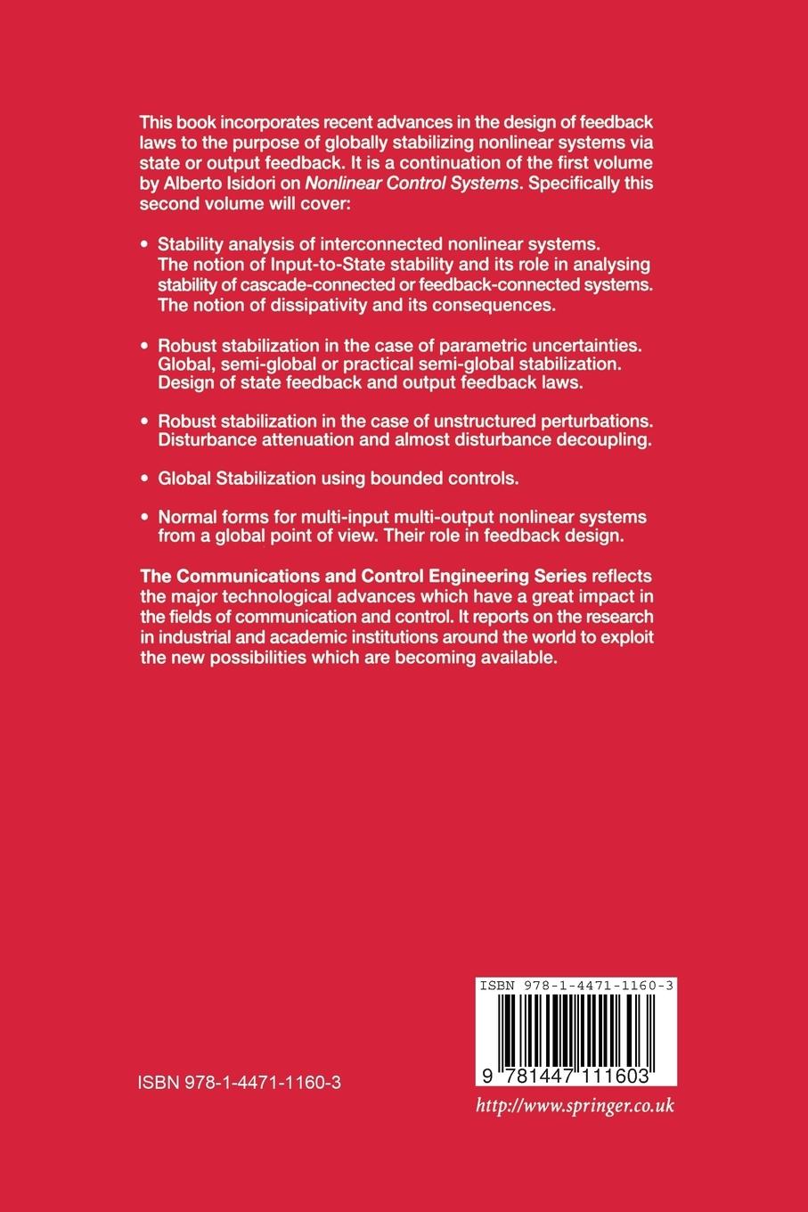 Rückseitencover Nonlinear Control Systems II