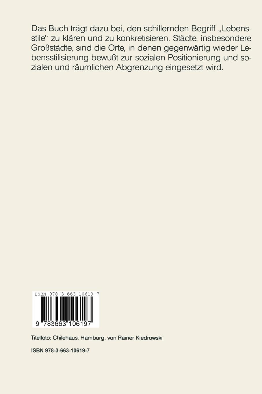 Rückseitencover Lebensstile in den Städten