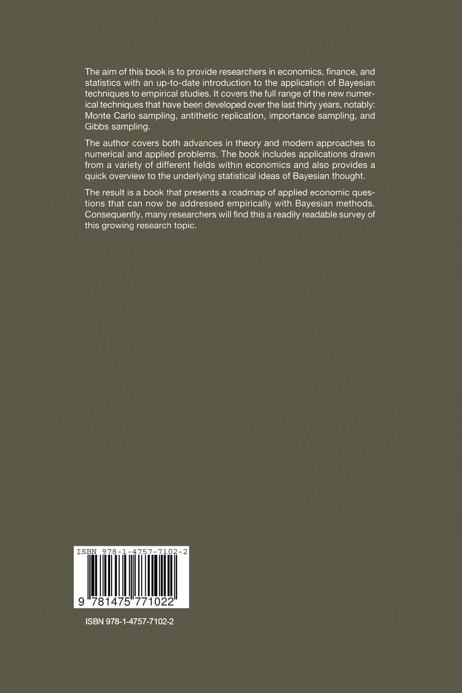 Rückseitencover Bayesian Economics Through Numerical Methods