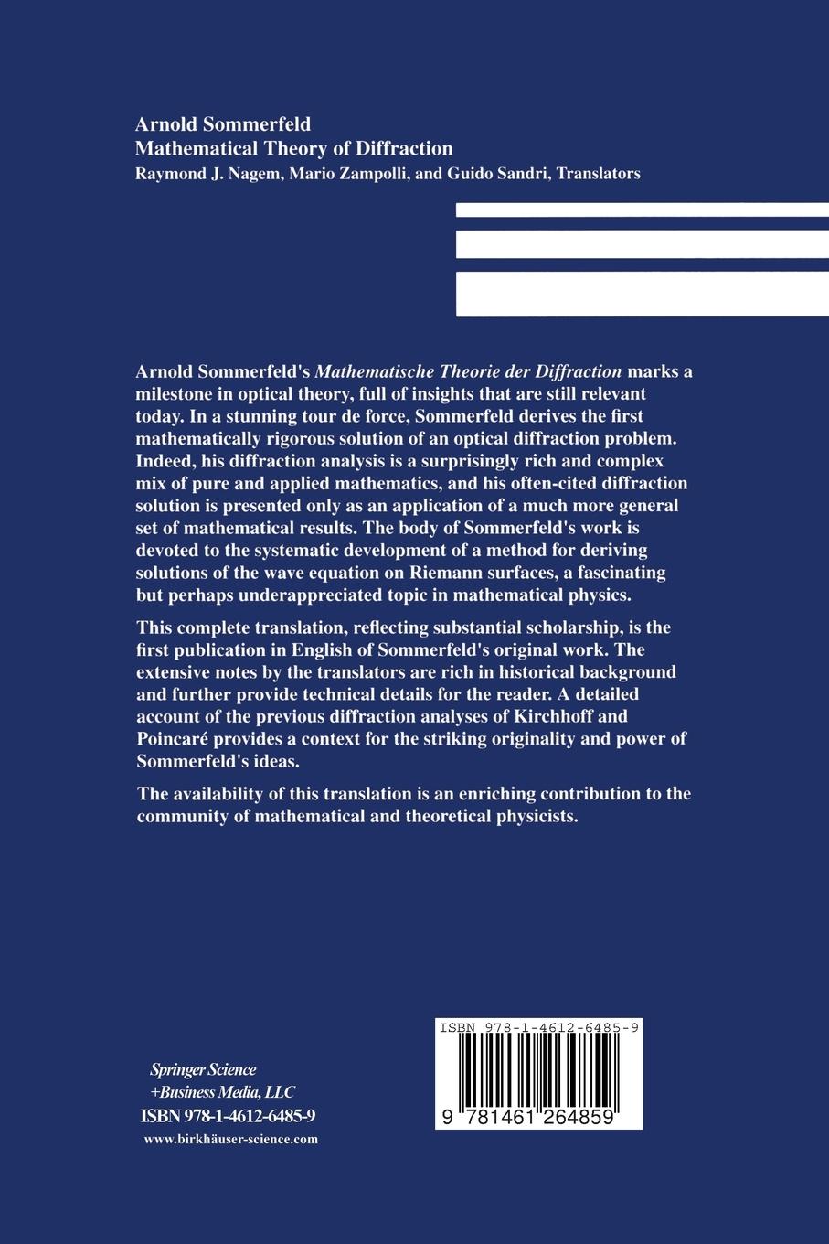 Rückseitencover Mathematical Theory of Diffraction