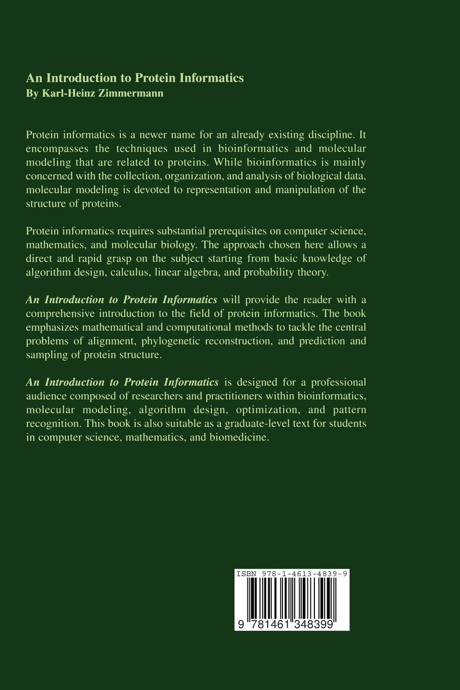 Rückseitencover An Introduction to Protein Informatics