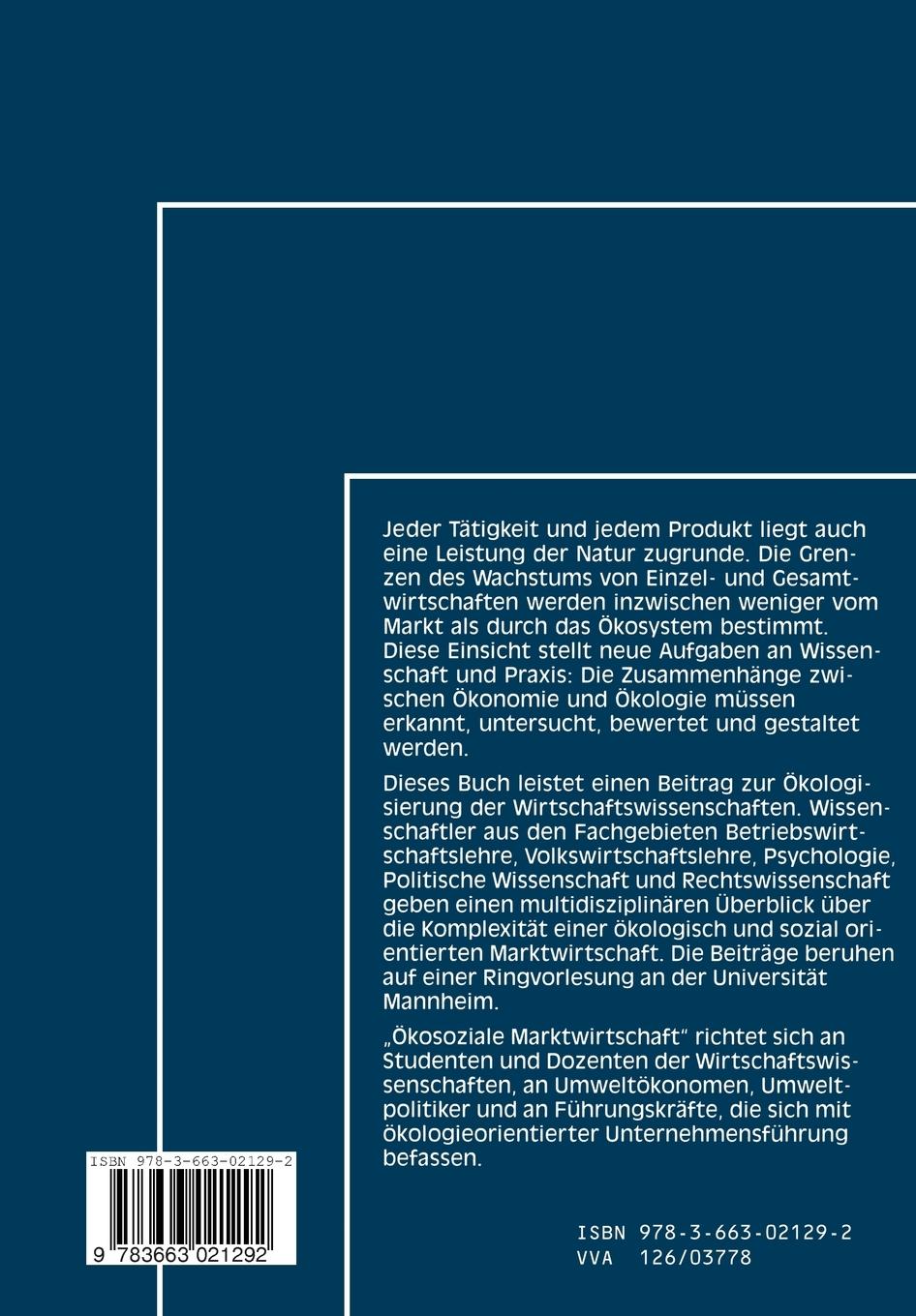 Rückseitencover Ökosoziale Marktwirtschaft