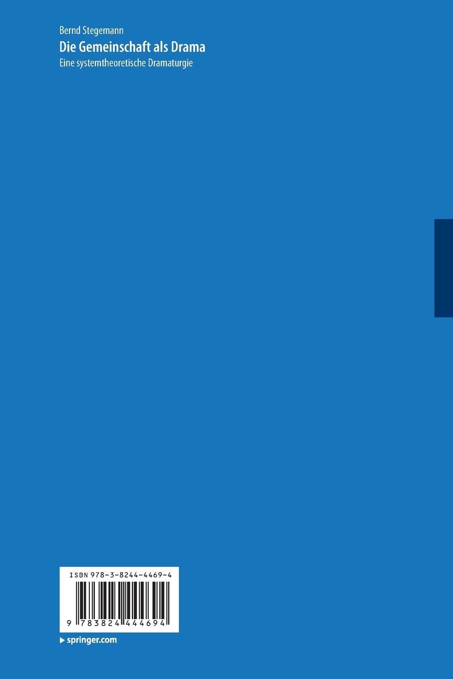 Rückseitencover Die Gemeinschaft als Drama