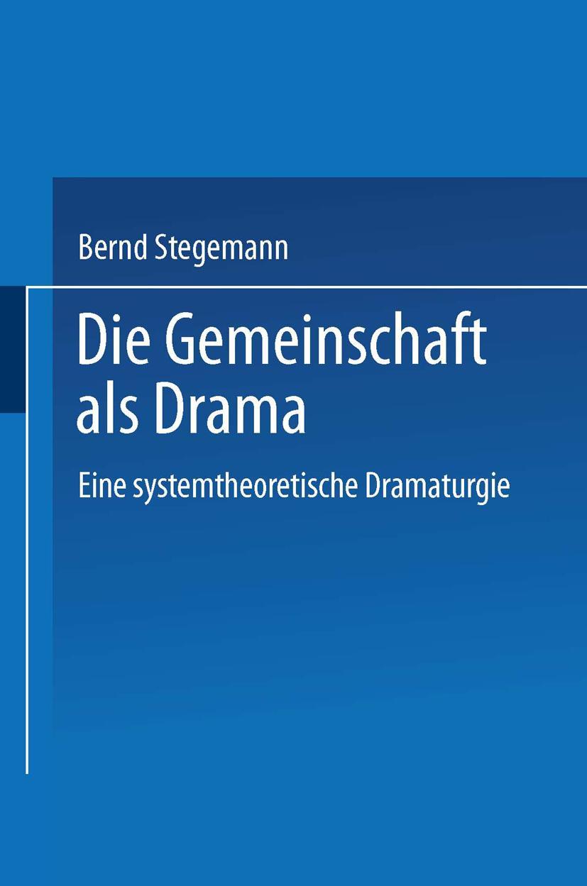 Vorderes Coverbild Die Gemeinschaft als Drama