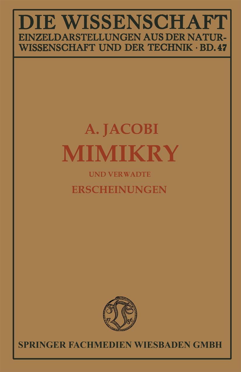 Vorderes Coverbild Mimikry und Verwandte Erscheinungen