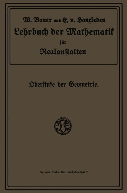 Vorderes Coverbild Lehrbuch der Mathematik für Realanstalten