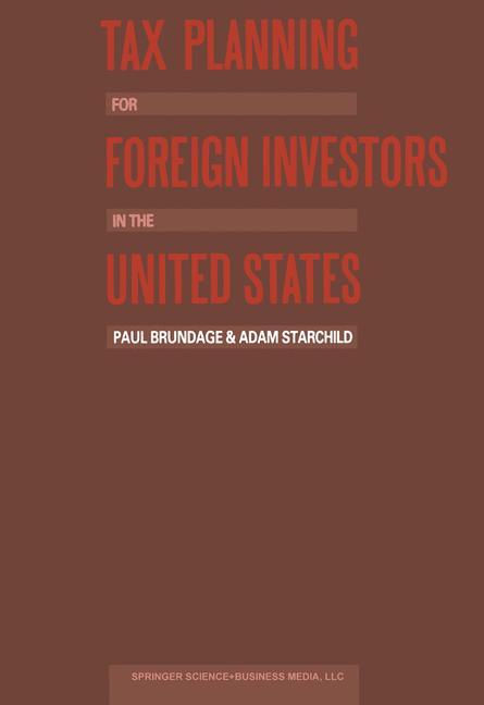 Vorderes Coverbild Tax Planning for Foreign Investors in the United States