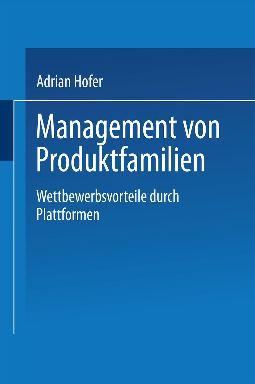 Vorderes Coverbild Management von Produktfamilien