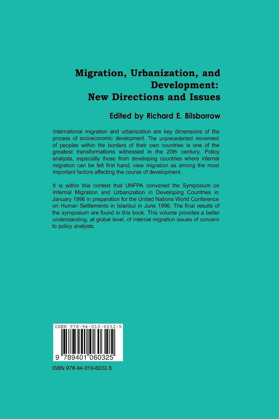 Rückseitencover Migration, Urbanization, and Development: New Directions and Issues