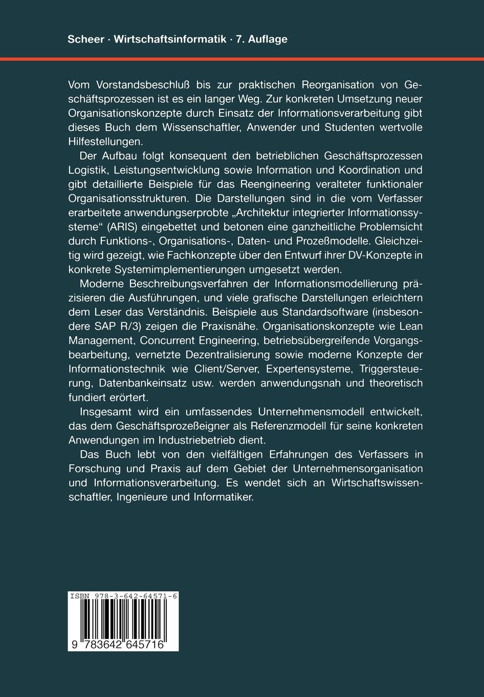 Rückseitencover Wirtschaftsinformatik