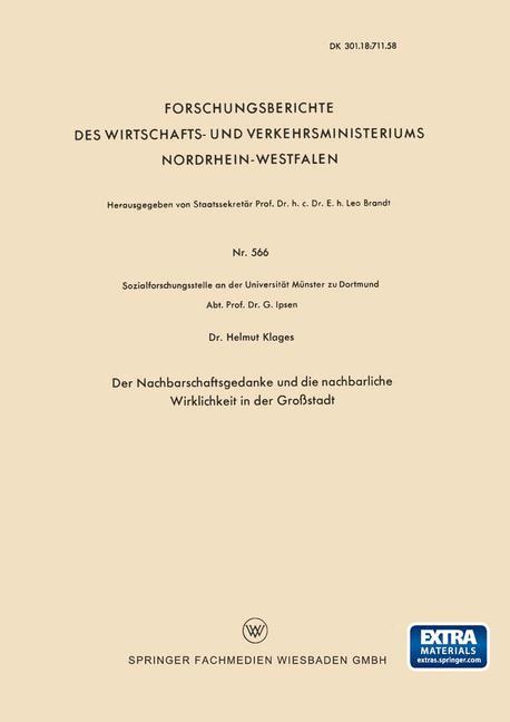 Vorderes Coverbild Der Nachbarschaftsgedanke und die nachbarliche Wirklichkeit in der Großstadt