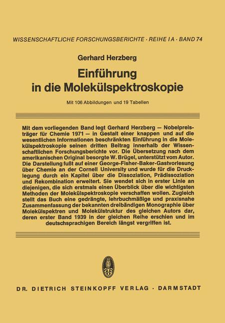 Vorderes Coverbild Einführung in die Molekülspektroskopie