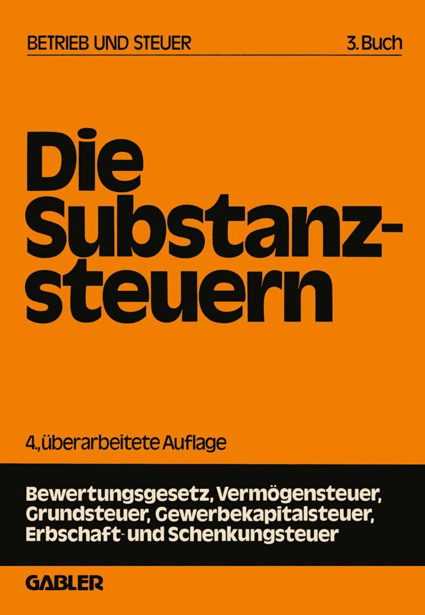 Vorderes Coverbild Die Substanzsteuern
