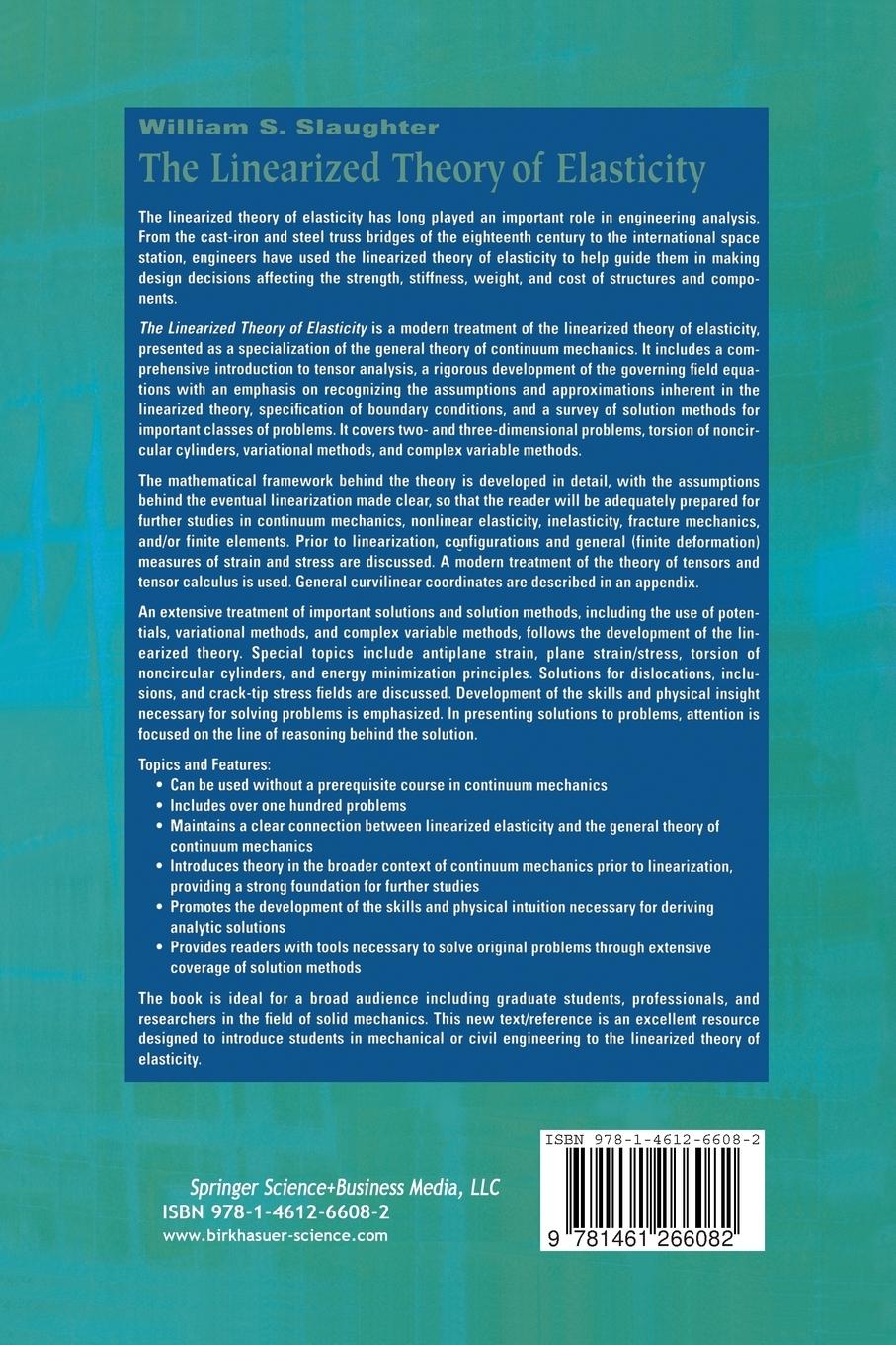 Rückseitencover The Linearized Theory of Elasticity