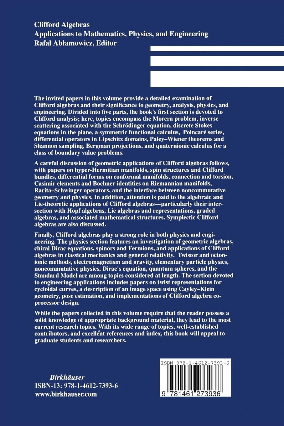 Rückseitencover Clifford Algebras