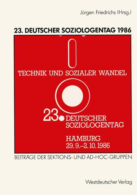 Vorderes Coverbild 23. Deutscher Soziologentag 1986