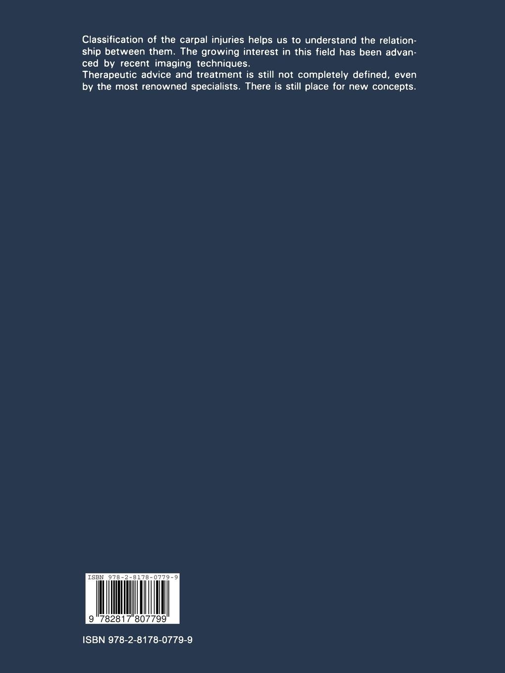 Rückseitencover Carpal injuries