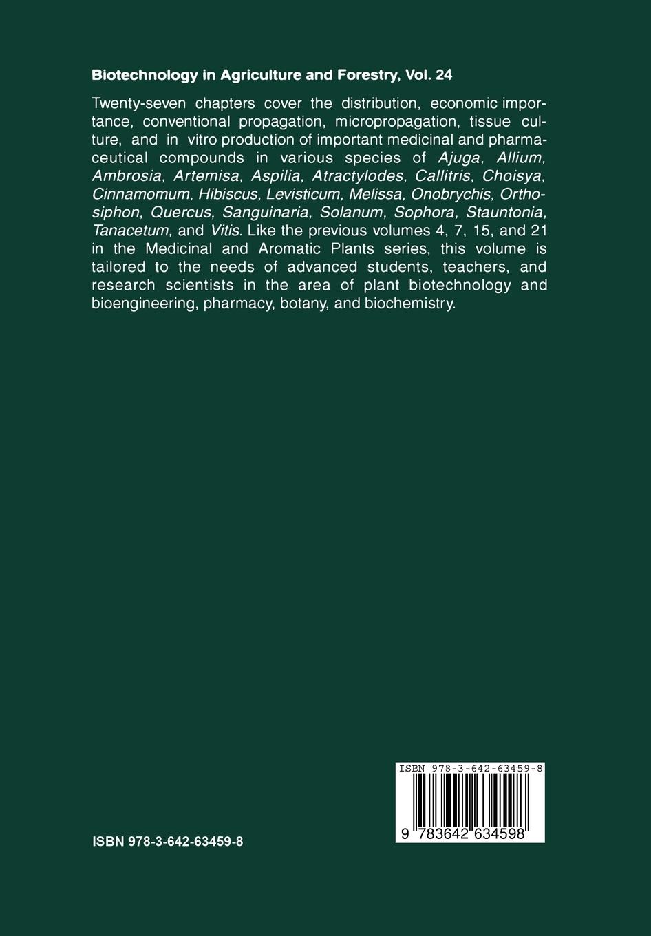 Rückseitencover Medicinal and Aromatic Plants V