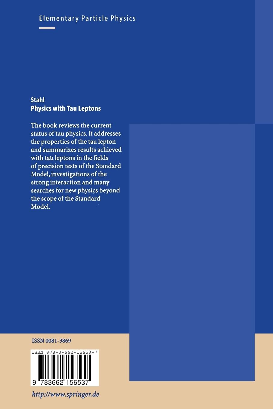 Rückseitencover Physics with Tau Leptons