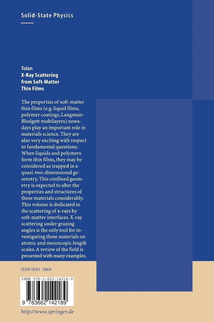 Rückseitencover X-Ray Scattering from Soft-Matter Thin Films