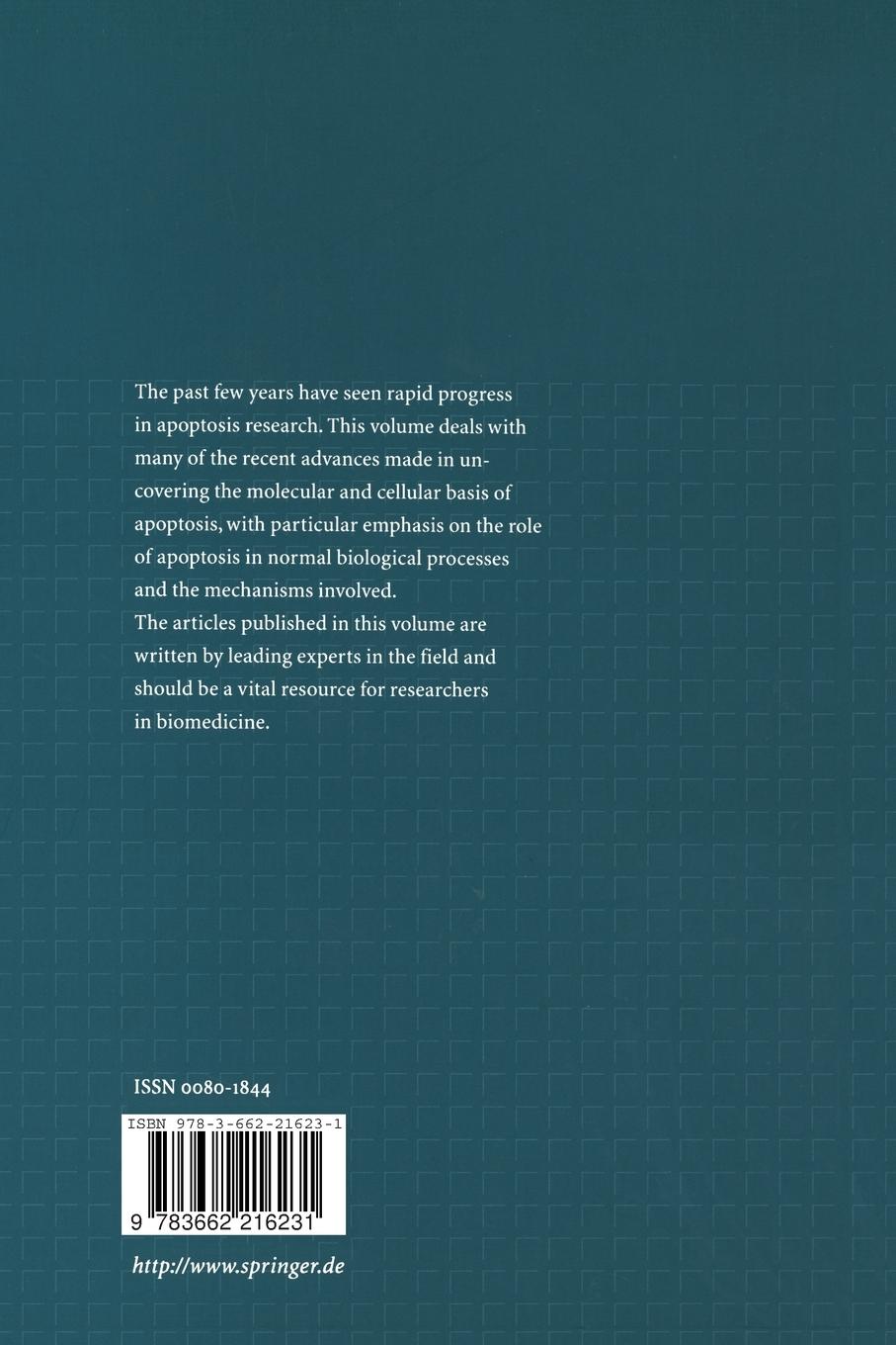 Rückseitencover Apoptosis: Biology and Mechanisms