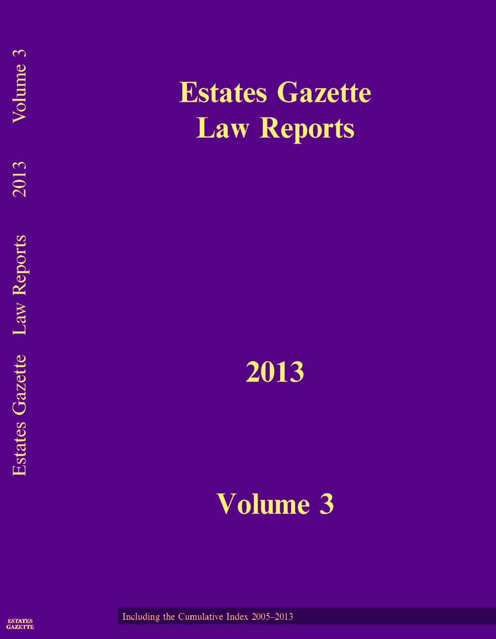 Vorderes Coverbild Estates Gazette Law Reports, Volume 3
