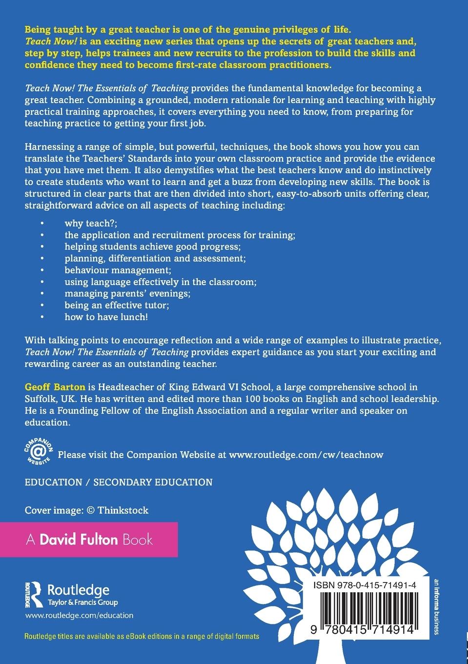 Rückseitencover Teach Now! The Essentials of Teaching