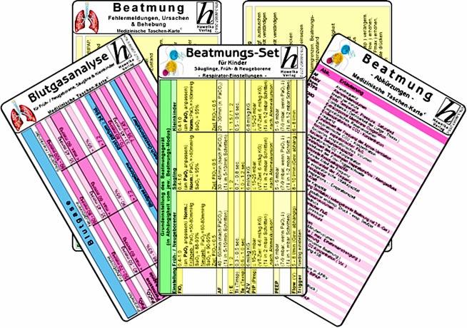 Vorderes Coverbild Beatmungs-Karten-Set für Kinder, Säuglinge, Früh- & Neugeborene - Medizinische Taschen-Karte