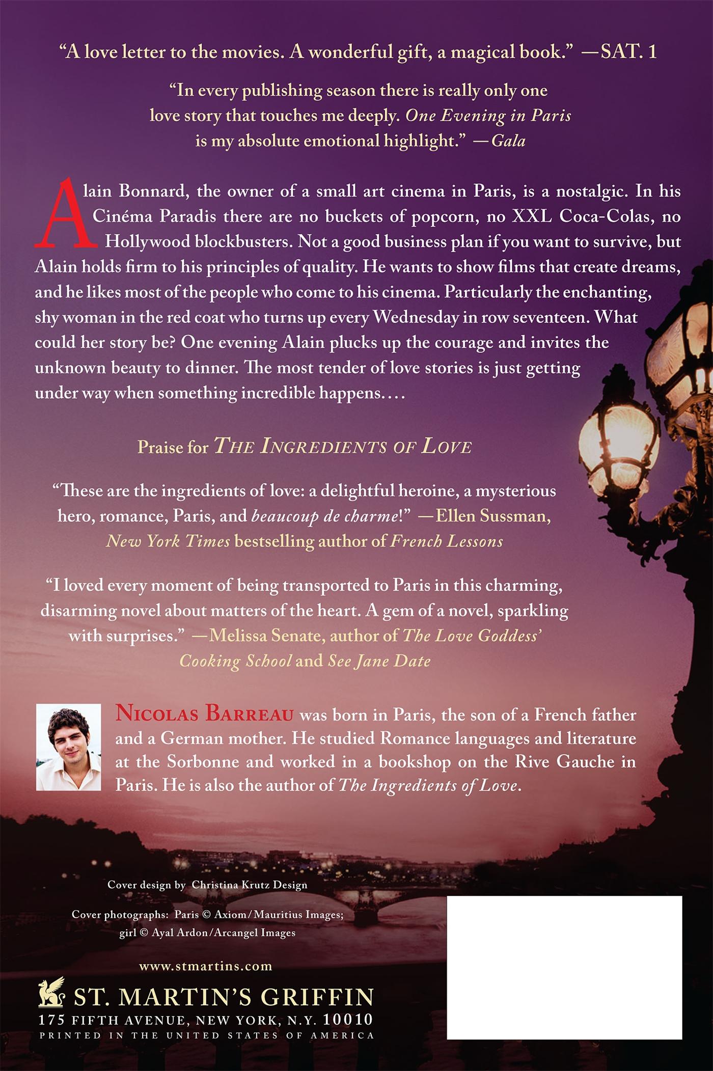 Rückseitencover ONE EVENING IN PARIS