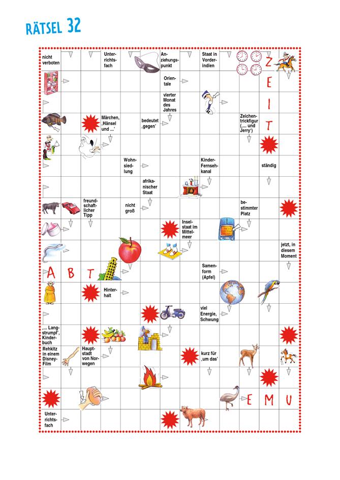 Beispielinhalt (Bild) Kreuzworträtsel. Ab 10 Jahren