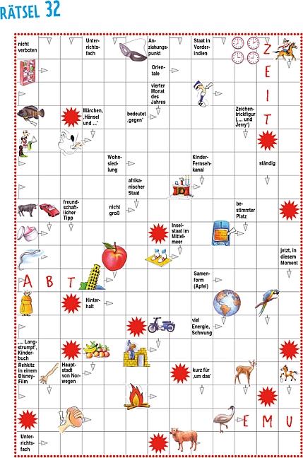 Beispielinhalt (Bild) Kreuzworträtsel. Ab 10 Jahren