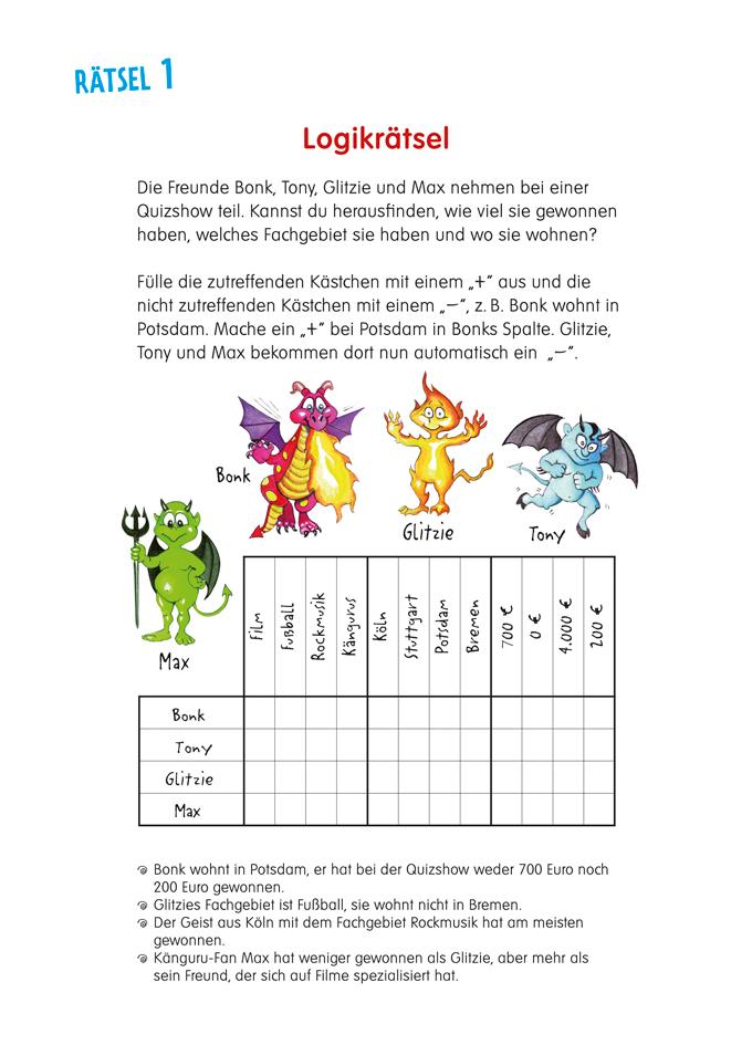 Beispielinhalt (Bild) Logische Denkrätsel. Ab 10 Jahren