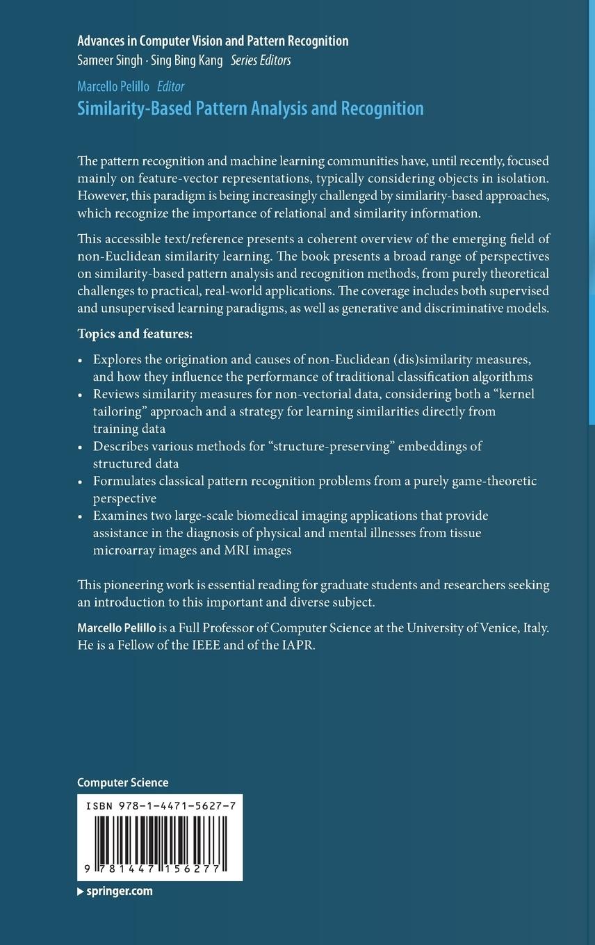 Rückseitencover Similarity-Based Pattern Analysis and Recognition