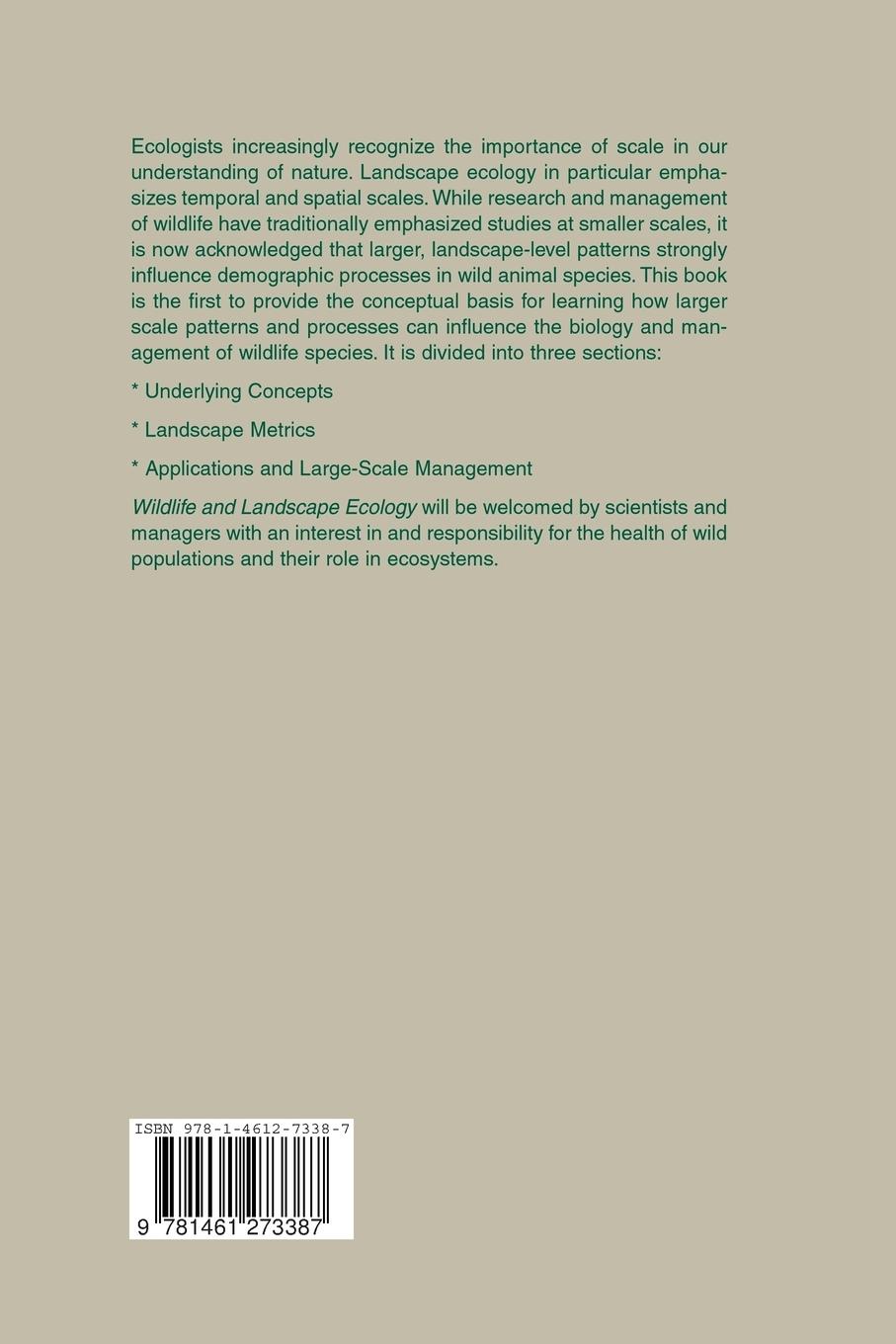 Rückseitencover Wildlife and Landscape Ecology