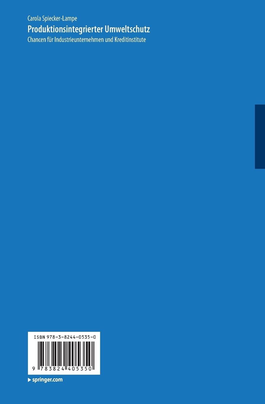 Rückseitencover Produktionsintegrierter Umweltschutz
