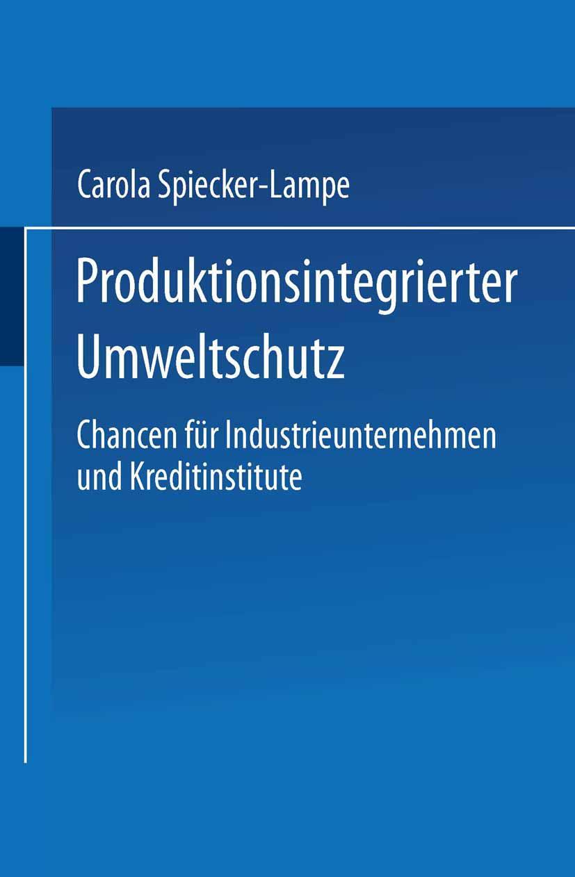 Vorderes Coverbild Produktionsintegrierter Umweltschutz