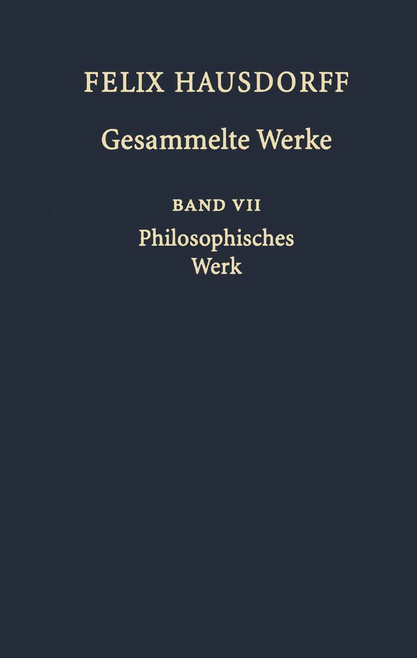 Vorderes Coverbild Felix Hausdorff - Gesammelte Werke Band VII