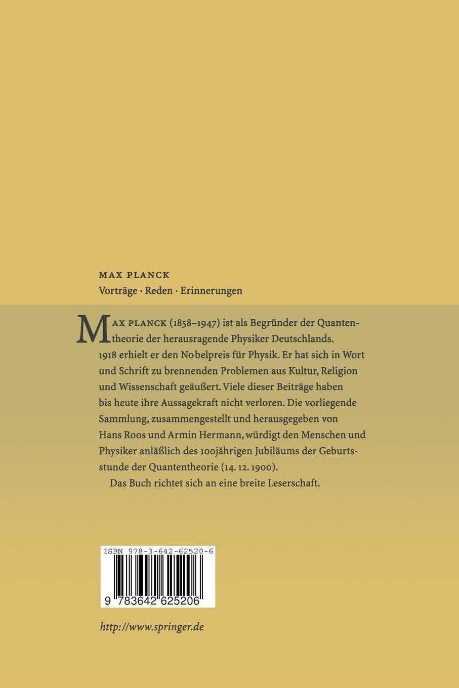 Rückseitencover Vorträge Reden Erinnerungen