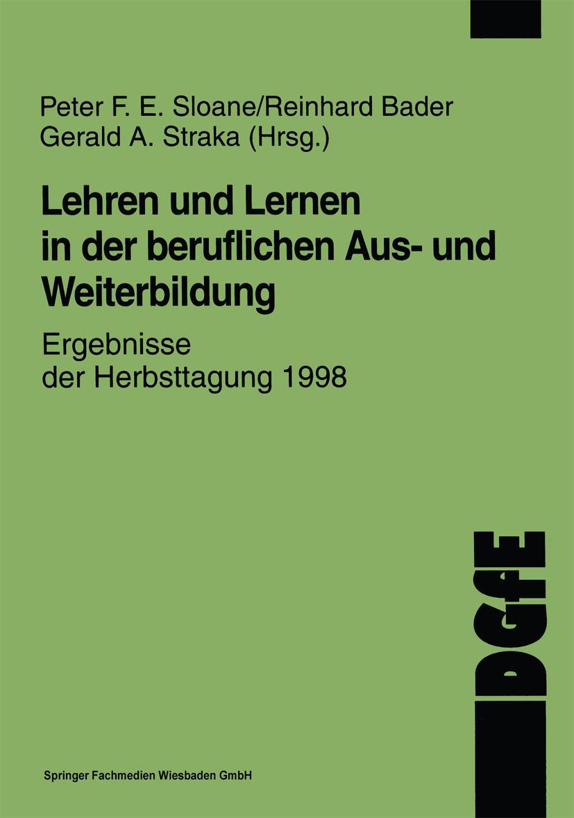 Vorderes Coverbild Lehren und Lernen in der beruflichen Aus- und Weiterbildung