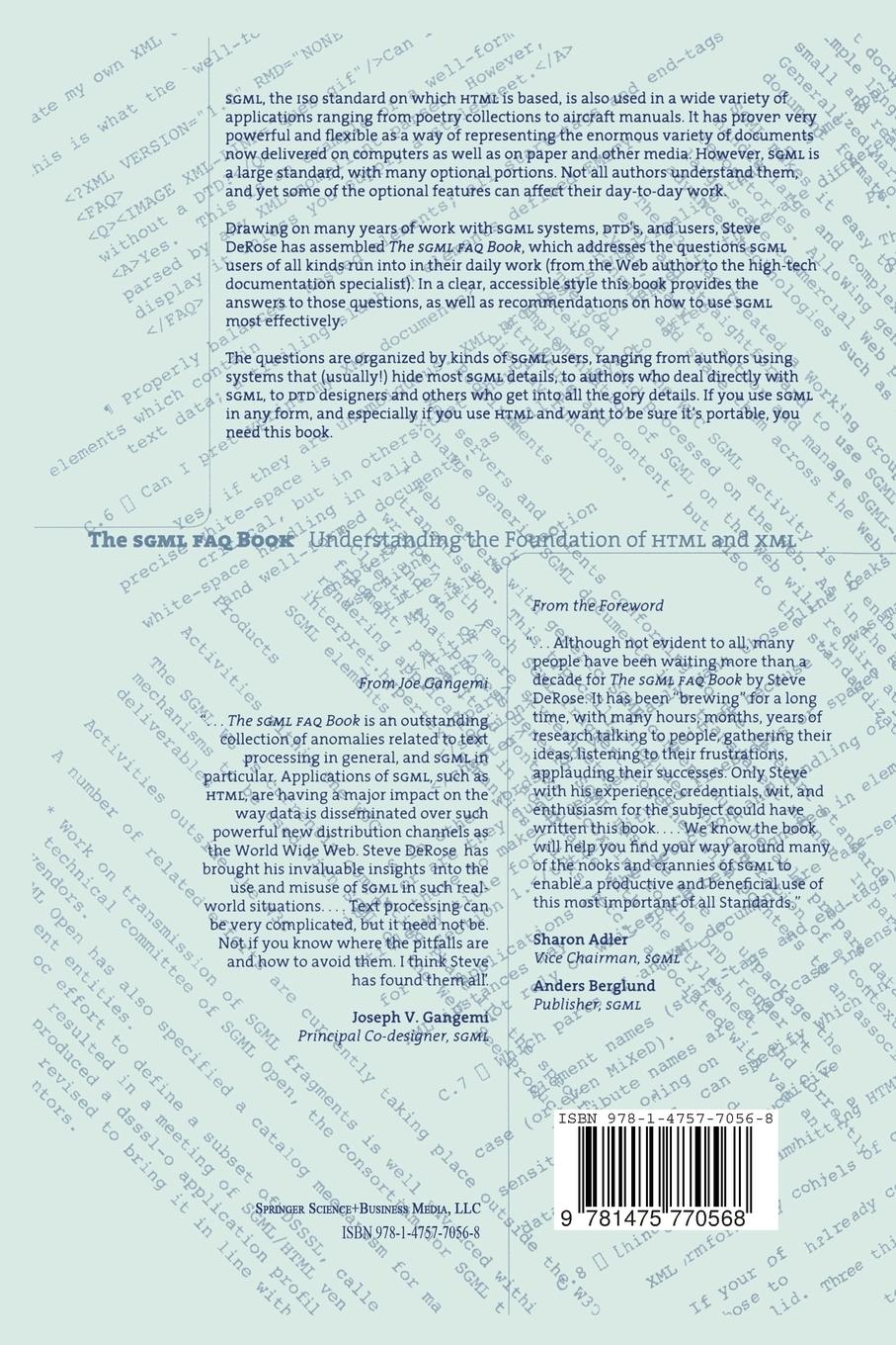 Rückseitencover The SGML FAQ Book