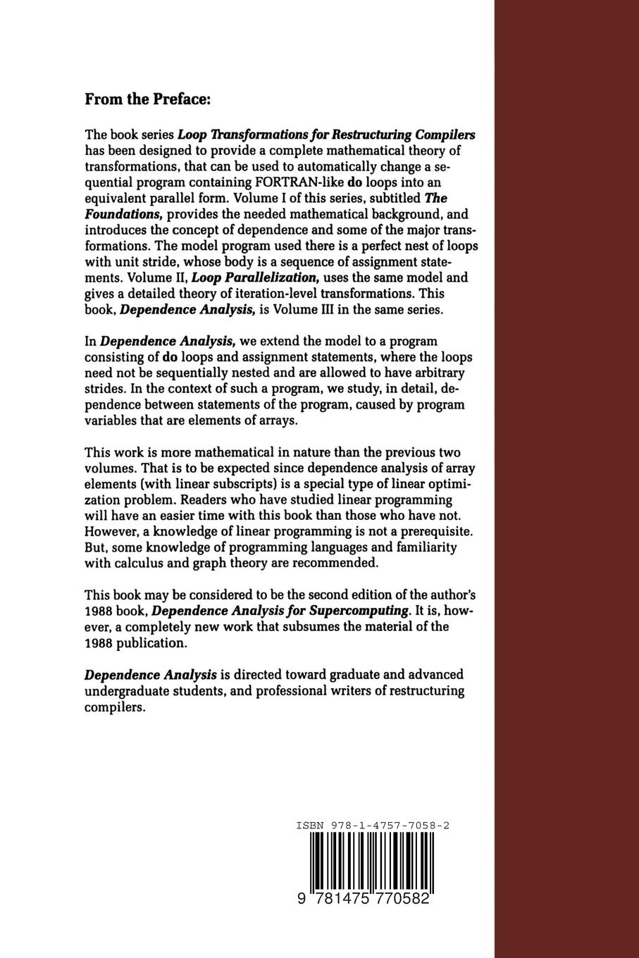 Rückseitencover Dependence Analysis