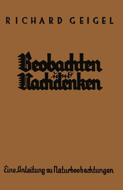 Vorderes Coverbild Beobachten und Nachdenken