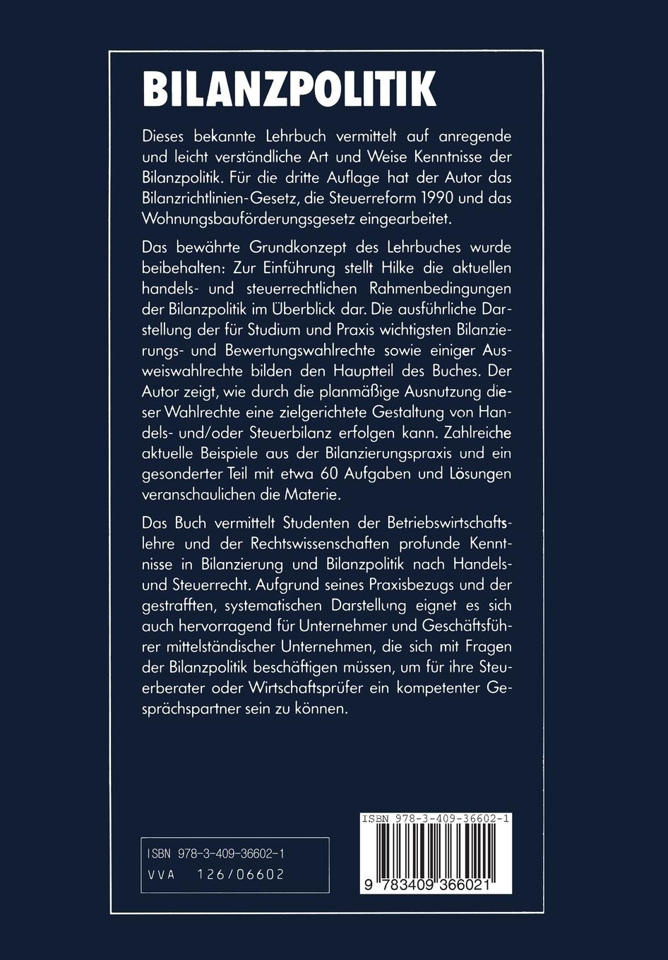 Rückseitencover Bilanzpolitik