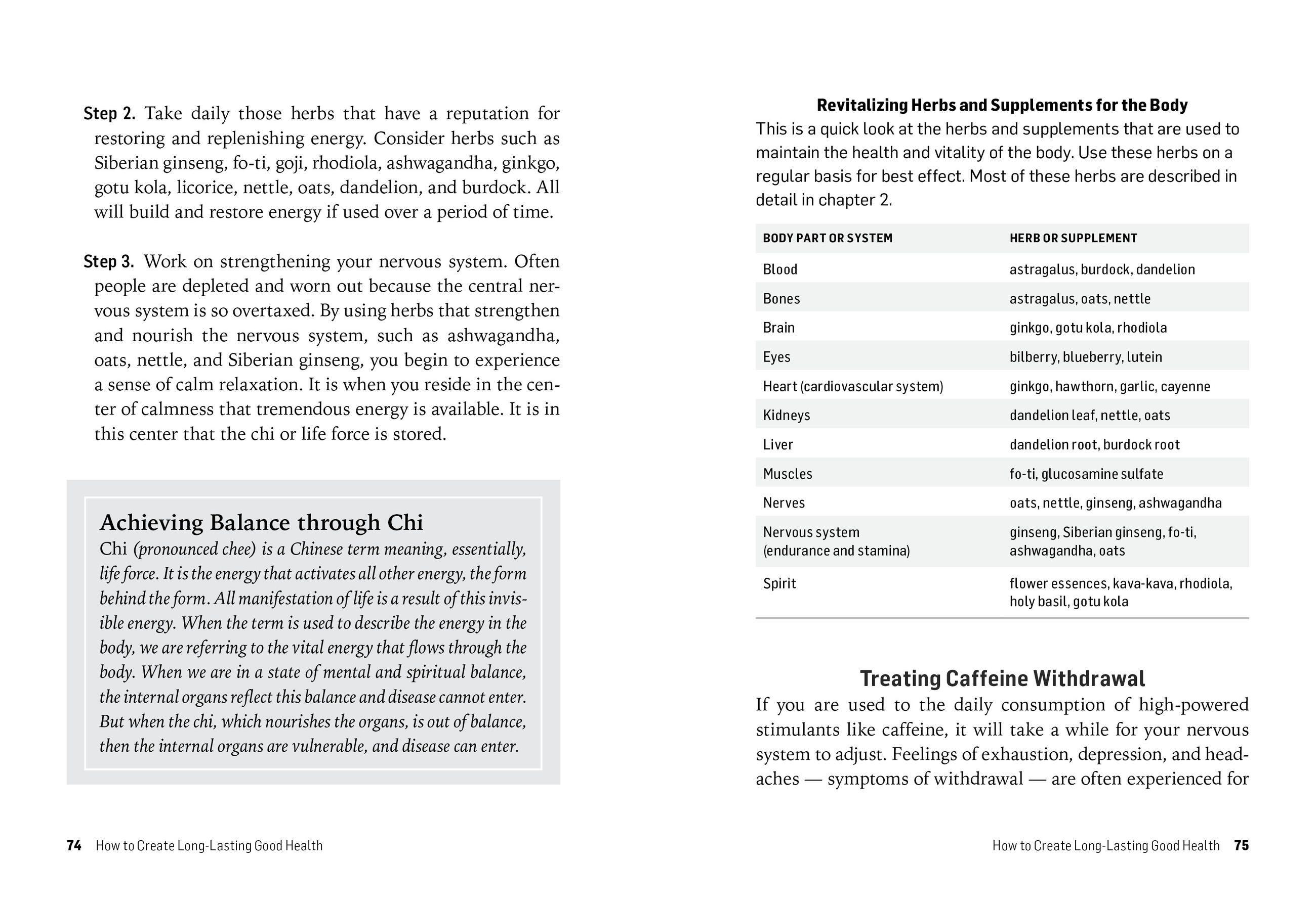 Beispielinhalt (Bild) Herbs for Long-Lasting Health