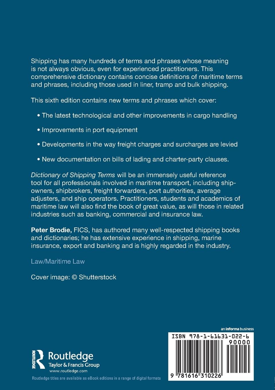 Rückseitencover Dictionary of Shipping Terms