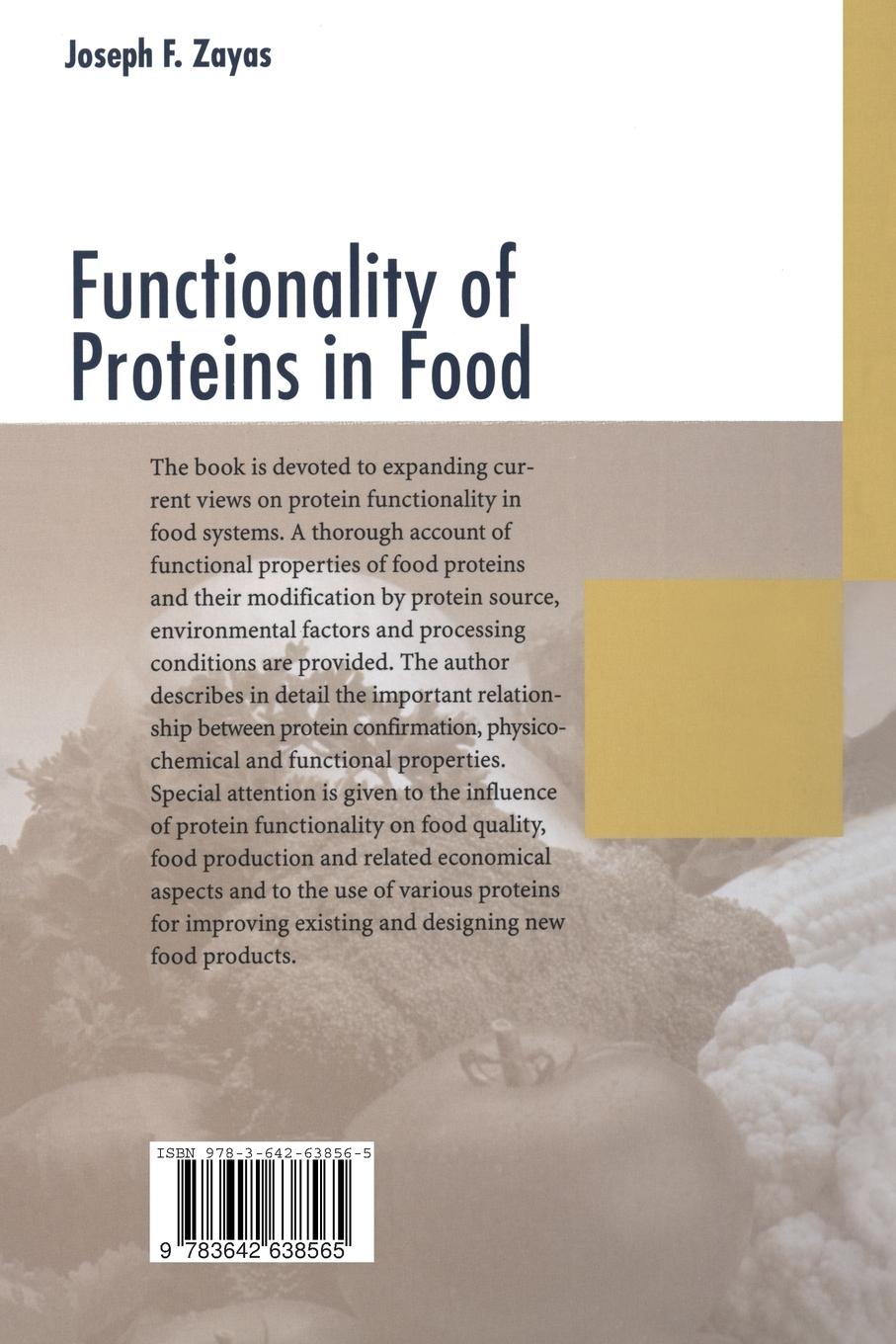 Rückseitencover Functionality of Proteins in Food